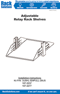 Installation Instructions preview for Flanged Up | 3U 2Post Adjustable Center Mount Solid Shelf 29in (D) (3USHL-024FULL-29US)