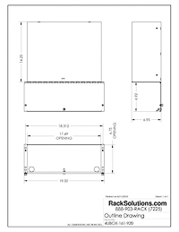 Dimensional Drawings preview for 4U Lockable Rackmount Box 14in Depth with Hinged Door (4UBOX-161)