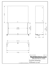 Dimensional Drawings preview for 4U Lockable Rackmount Drawers 14in Depth (4UDRAWER-162)