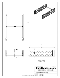 Dimensional Drawings preview for 4U Flush Mount Conversion Bracket 2-Pack (26in Deep) with 2U Adapter Brackets 4-Pack (2 bends, 0.59in Deep) (4UKIT-003)