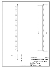 Dimensional Drawings preview for Horizontal Cable Tie Bar (CROSSBAR-121)