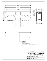 Dimensional Drawings preview for 4U Adjustable Monitor Rackmount (No Monitor) (MON-BRK-163)