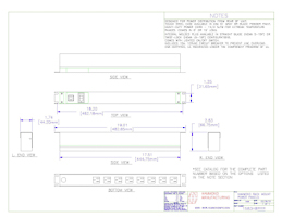 Dimensional Drawings preview for 15A Horizontal Power Strip, Rear Outlet, 15ft Cord (PS19-R8-15-K)