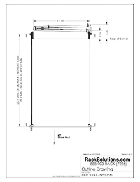 Dimensional Drawings preview for 2U 100-J Ball Bearing Rail for Dell with Cable Management Arm (QUICKRAIL-2950)