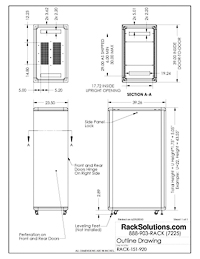 Dimensional Drawings preview for Server Cabinet Enclosures (RACK-151)