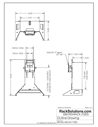 Dimensional Drawings preview for Universal All-In-One Desktop and Monitor Stand (RETAIL-AIO-017)