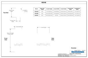 Dimensional Drawings preview for RS148 Data Center Server Cabinet (RS148)