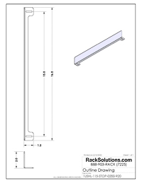 Dimensional Drawings preview for Shelf Stop Bracket 2.0in (H) 2-Pack for 115 Sliding Equipment Shelf (SHELF-STOP-0200)