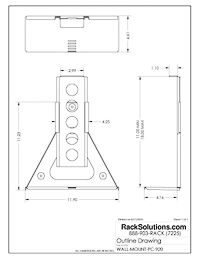 Dimensional Drawings preview for Universal PC Wall Mount for Large Size Equipment (2.70in+) (WALL-MOUNT-PC)