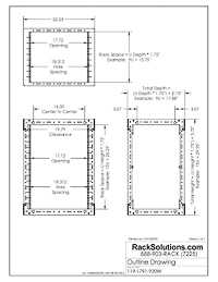 Dimensional Drawings preview for Open Frame Wall Mounted Rack (119-XXXX)