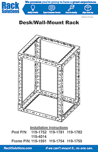 Installation Instructions preview for Open Frame Wall Mounted Rack (119-XXXX)