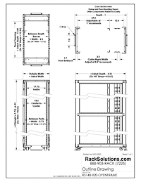 Dimensional Drawings preview for RS148 Open Frame Data Center Server Cabinet (RS148)